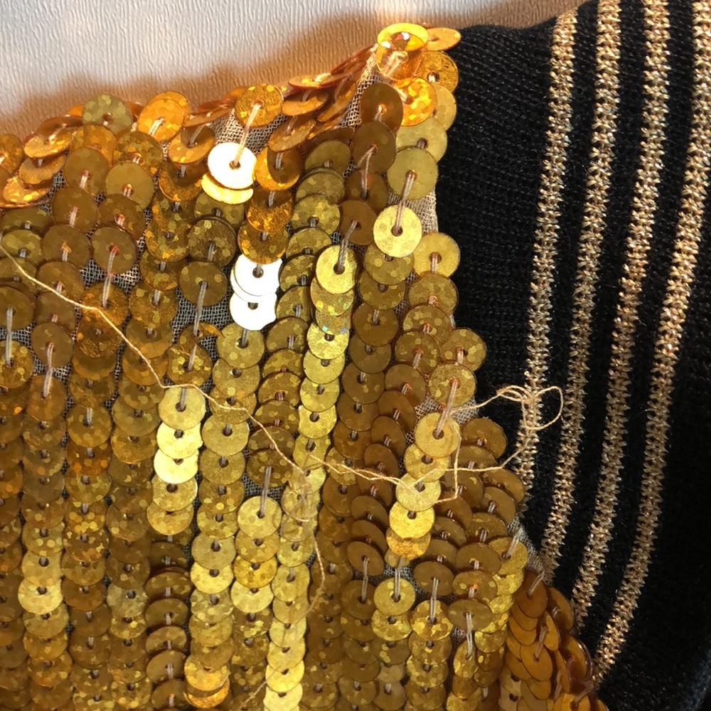 D&G Gold Sequin Bomber Jacket fun sparkly fully lined S - Picture 3 of 15